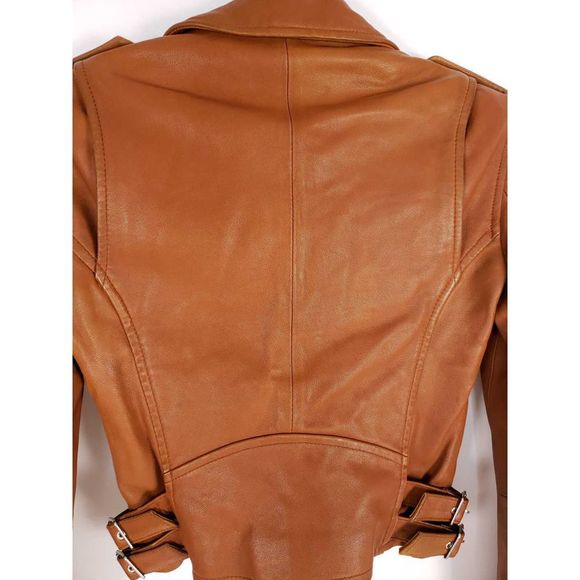IRO Ashville Leather Moto Biker Buckle Crop Jacket - Picture 7 of 8